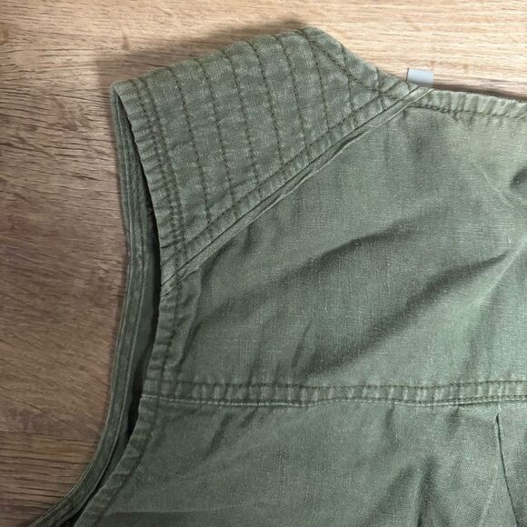 Athleta Olive Green Linen Vest - Picture 10 of 12